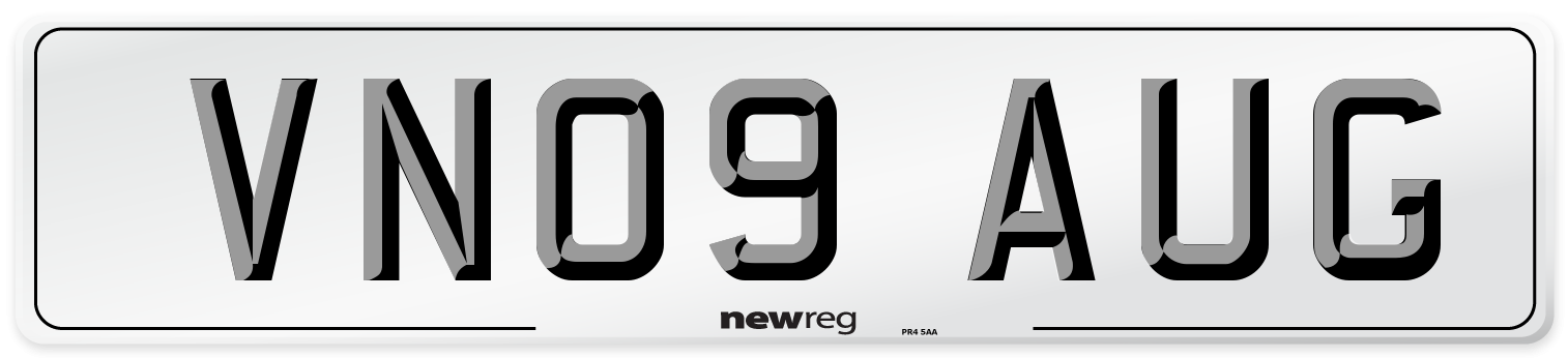 VN09 AUG Number Plate from New Reg